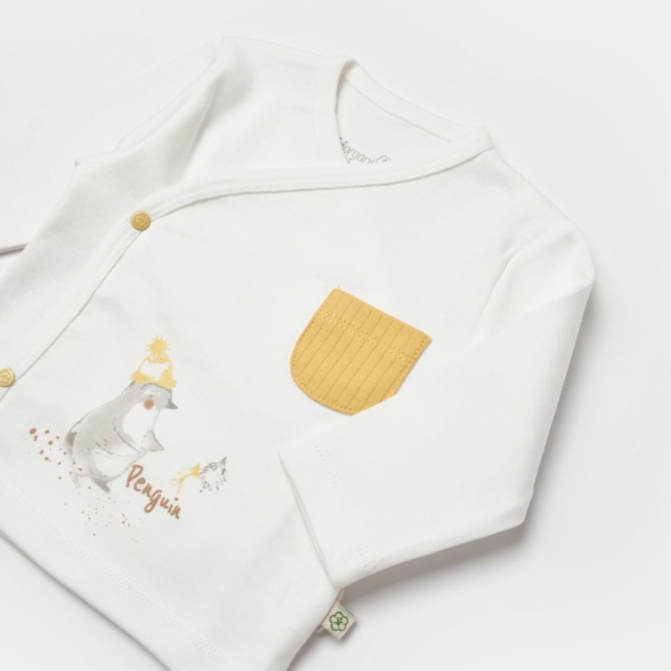 Bibaby Biorganic Penguin Club 3'Lü Bebek Set 73336 Ekru Gri