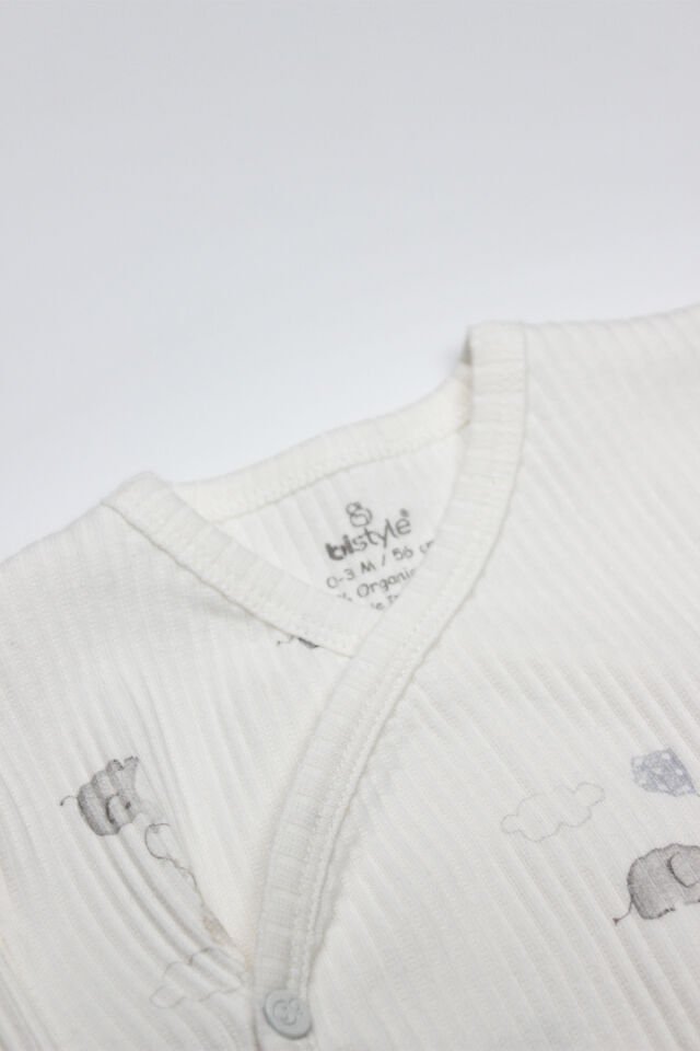 Bistyle Flying Elephant 3'Lü Zıbın Takım 13111 Ekru Gri