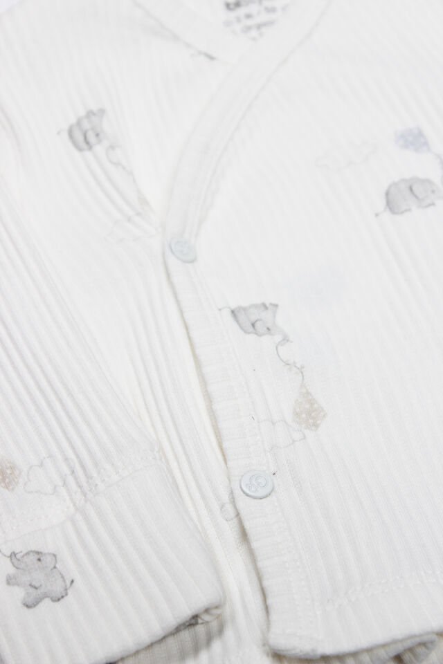 Bistyle Flying Elephant 3'Lü Zıbın Takım 13111 Ekru Gri