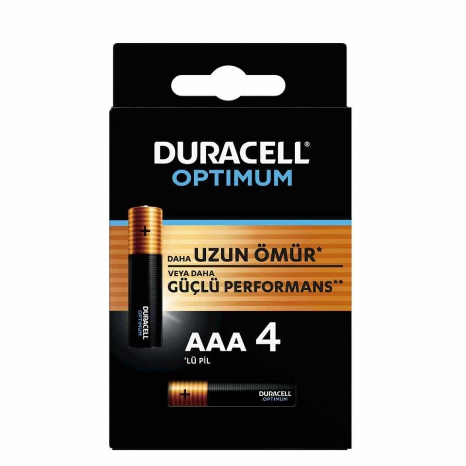 Duracell 4'Lü Optimum AAA Kalem Pil