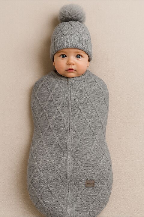 Bistyle Baby İn Swadding Triko Kundak 75108 Gri