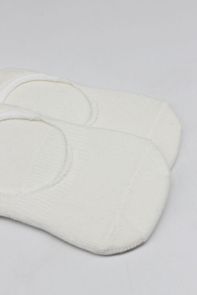 Bistyle 2'Li Penye Babet Silikonlu Basic Çorap 30104 Ekru Ekru