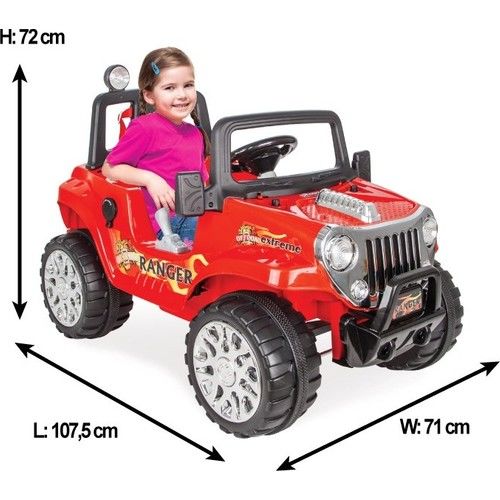 Pilsan Ranger Uzaktan Kumandalı Akülü Araba 12 Volt 05-107 - Kırmızı