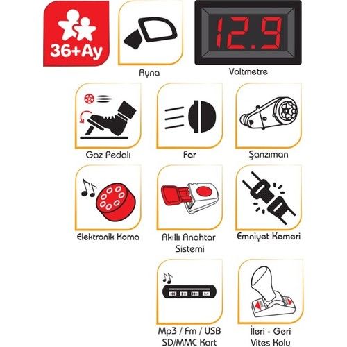 Pilsan Ranger Uzaktan Kumandalı Akülü Araba 12 Volt 05-107 - Kırmızı