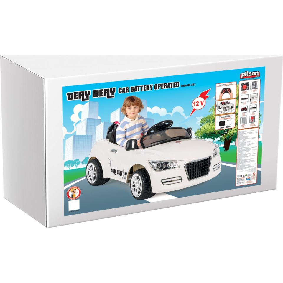 Pilsan Tery Bery Uzaktan Kumandalı Akülü Araba 12 Volt 05-280 - Beyaz