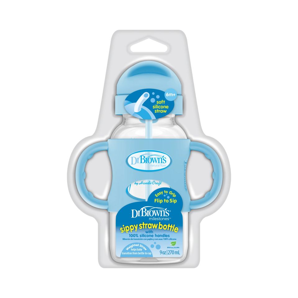 Dr Brown's Milestones Sippy Pipetli Alıştırma Bardağı 270ml Mavi