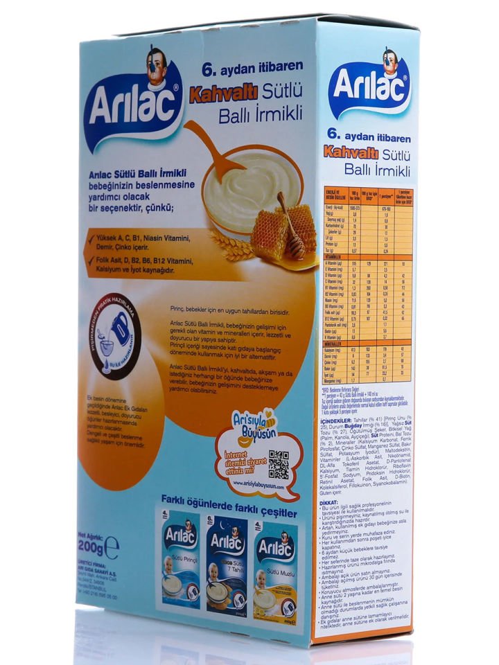 Arılac İnstant Sütlü Ballı İrmikli Ek Gıda 200 Gr