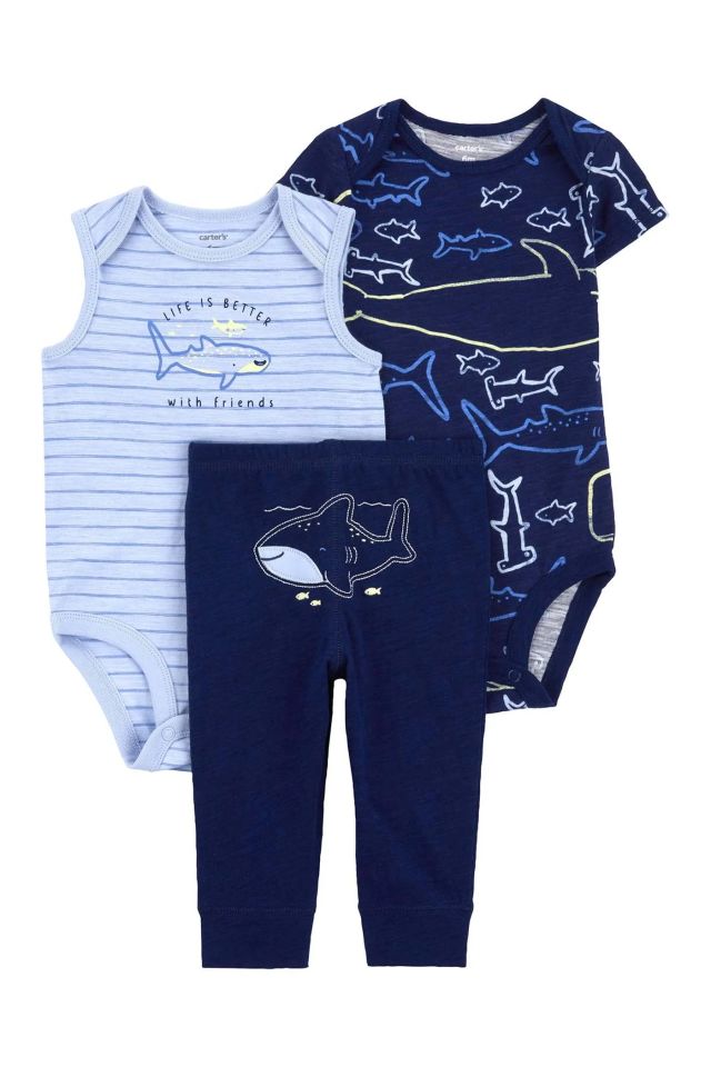 Carter's Layette Erkek Bebek Zıbın 3'Lü Set 1Q925110 Karışık Renkli