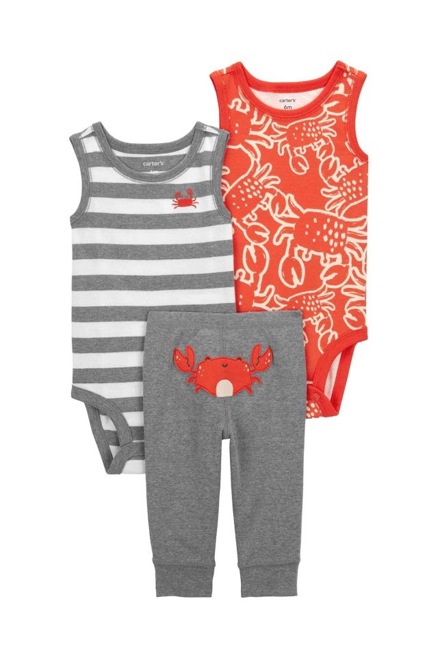 Carter's Layette Erkek Bebek Zıbın 3'Lü Set 1Q925210 Karışık Renkli
