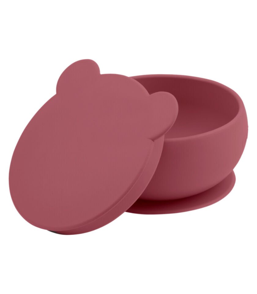 OiOi Blw I Silikon Beslenme Seti 3'Lü (Kaseli) Velvet Rose