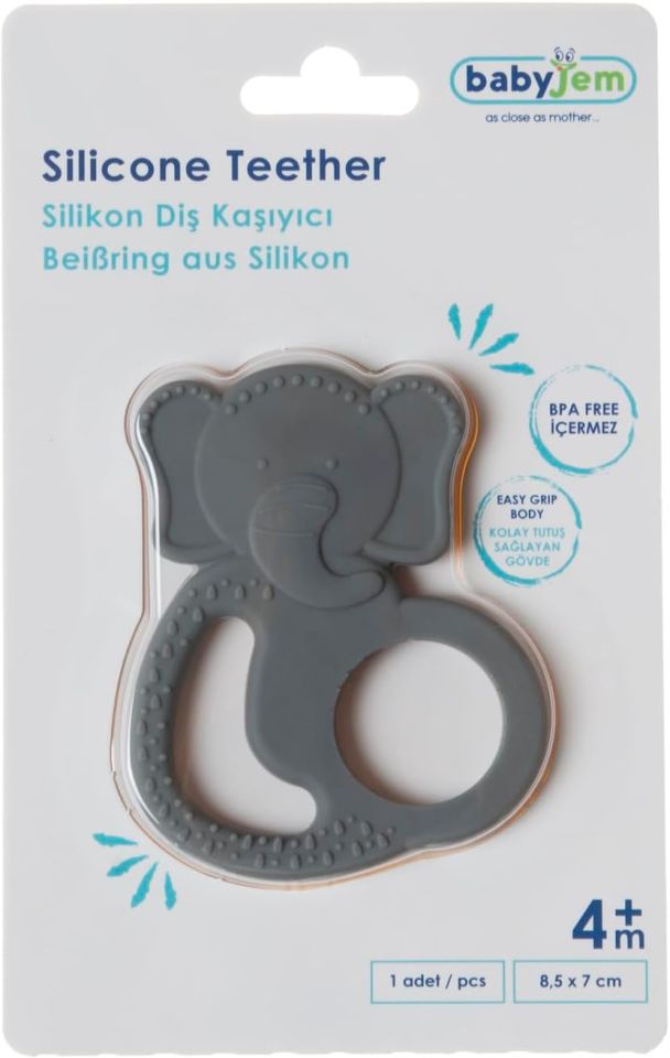 BabyJem Silikon Fil Dişlik 808 Gri