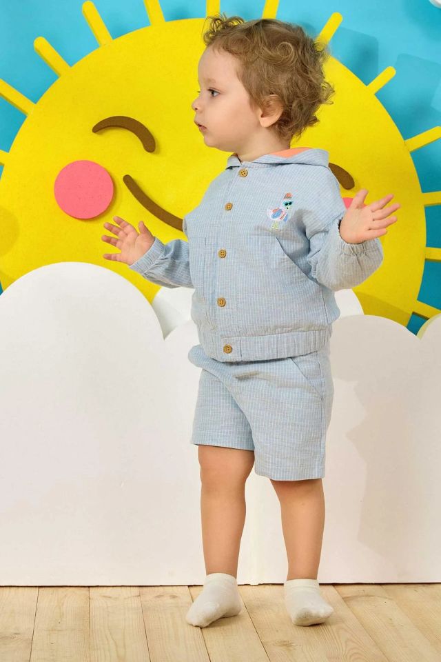 Minycenter Erkek Bebek Ceket 24E003 Mavi
