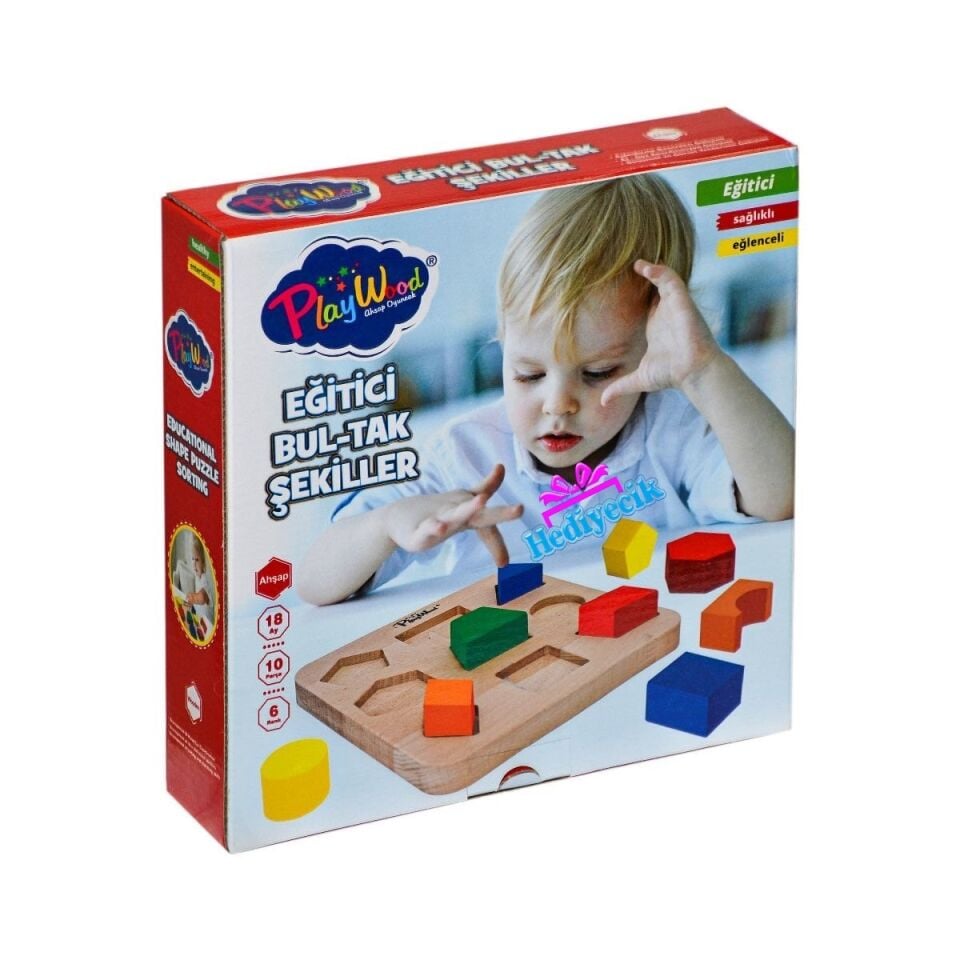 PlayWood Ahşap Eğitici Bul Tak Şekiller-389