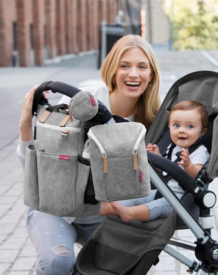 Skip Hop Duo Orjinal Bebek Bakım Çantası Gri Melanj