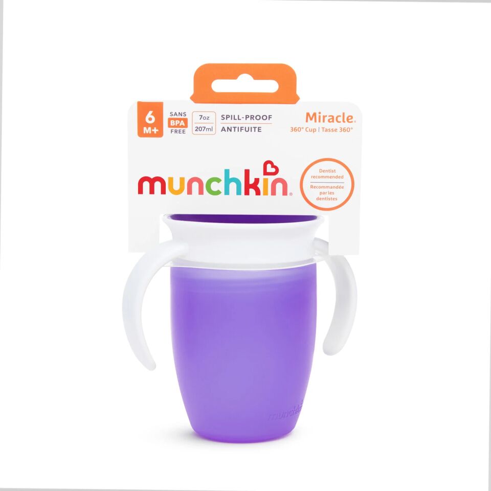 Munchkin Mucize 360° Alıştırma Bardağı 6 Ay+ 207 ml Mor