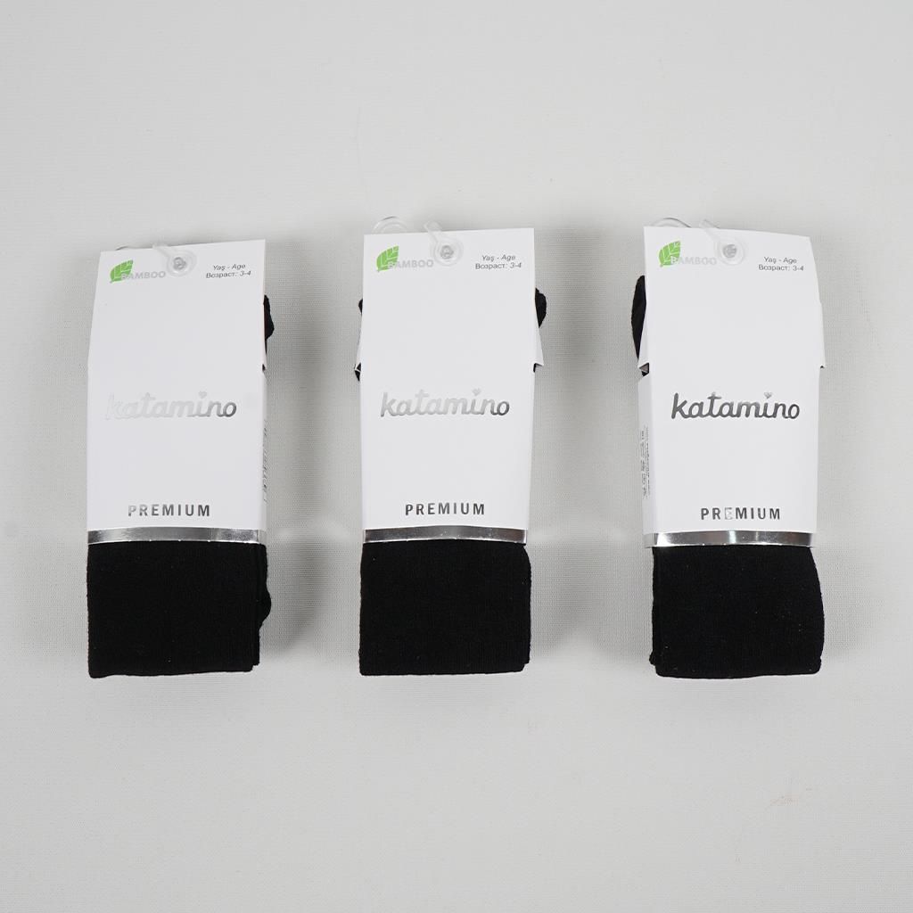 Katamino Liva Kız Bambu Külotlu Çorap 7-12 K36001 Siyah