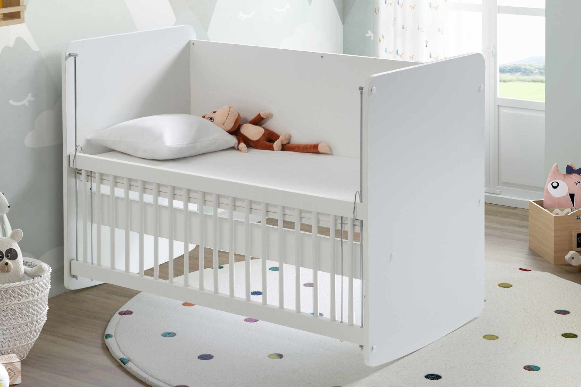 Babywhen Pratik Sallanır Anne Yanı Beşik 60x120 - Beyaz