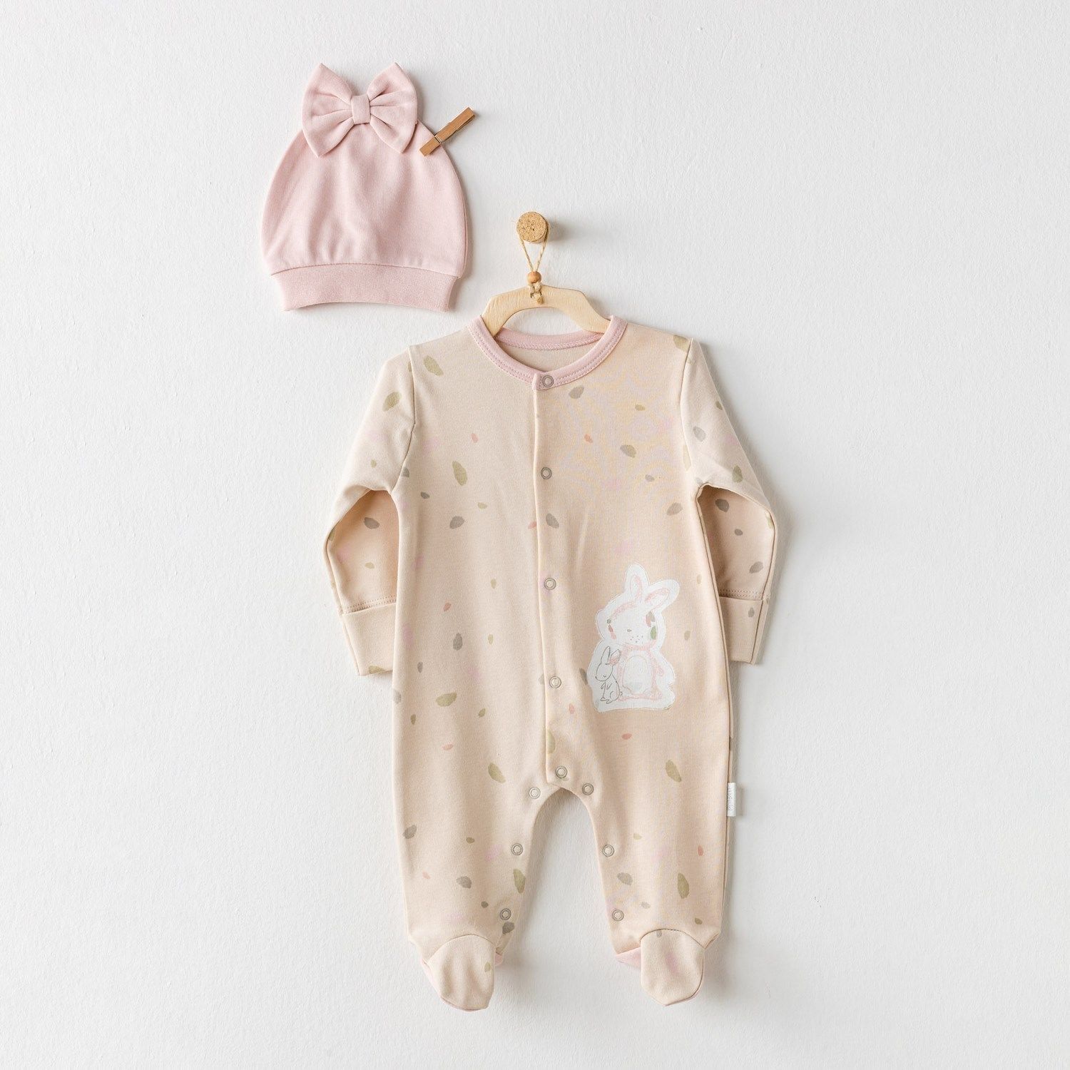 Andywawa AC24079 Baby Casual Bebek Tulum Takım Beige