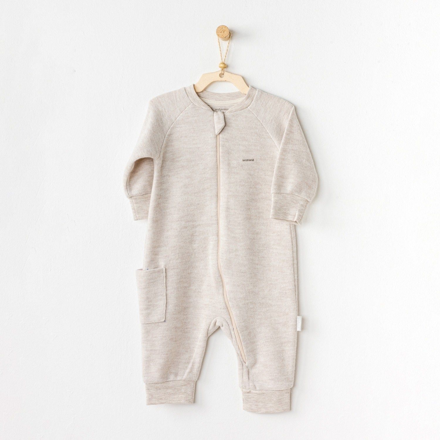 Andywawa AC24412 Basic Bebek Tulum Beige Melange