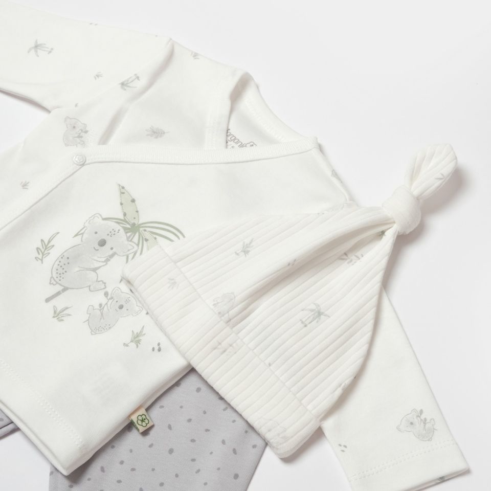Bibaby Biorganic Koala Jungle 3'Lü Bebek Takım 73315 Gri