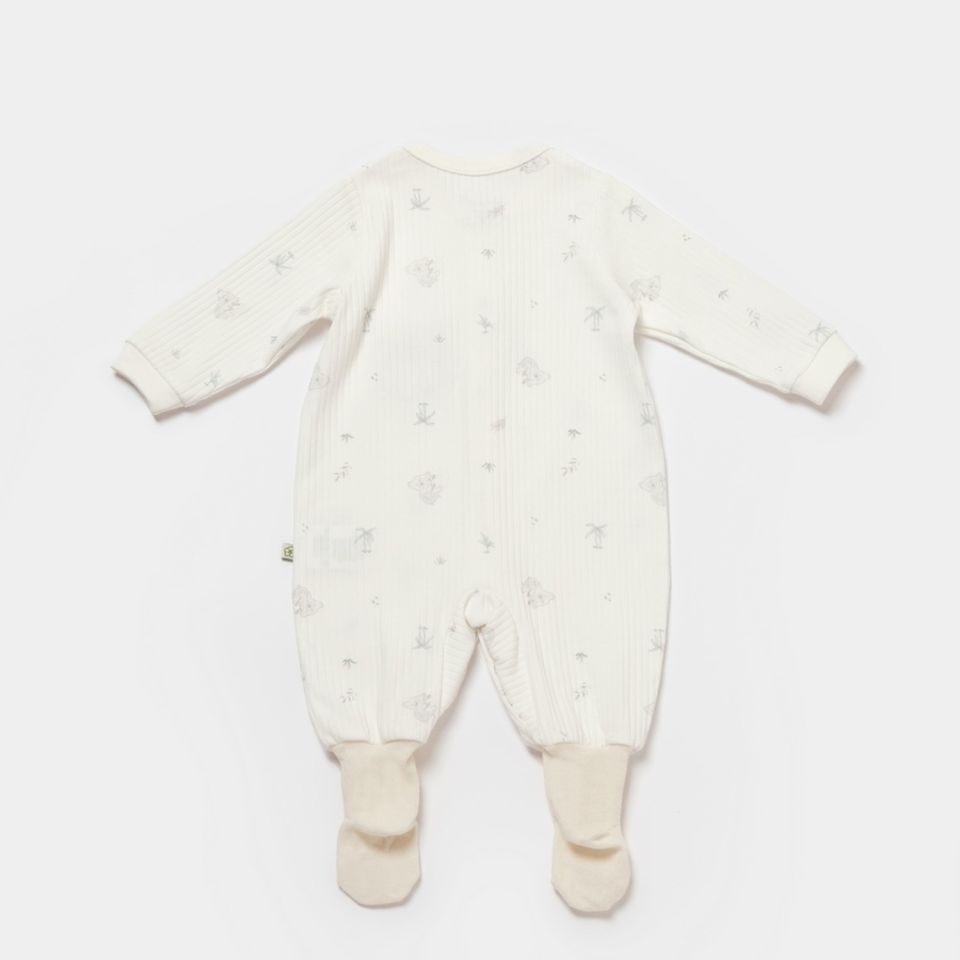 Bibaby Biorganic Koala Jungle Patikli Bebek Tulum 60734 Gri