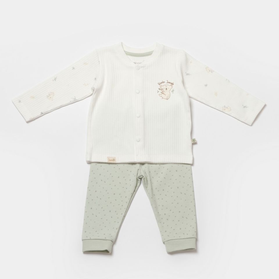 Bibaby Biorganic Koala Jungle Bebek Pijama Takımı 59777 Mint
