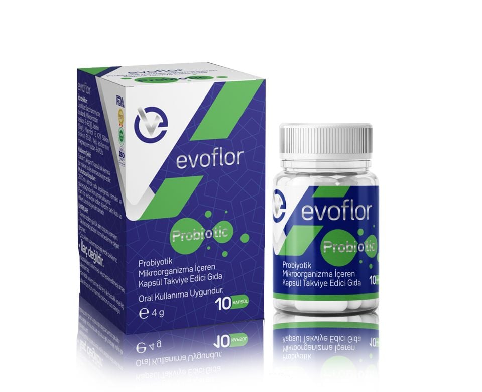 EVOFLOR Probiyotik Mikroorganizma İçeren Kapsül Takviye Edici Gıda 10 Kapsül