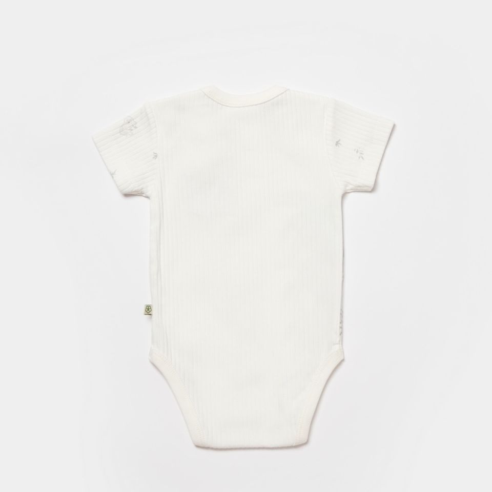 Bibaby Biorganic Koala Jungle Kısa Kol Bebek Body 56968 Gri