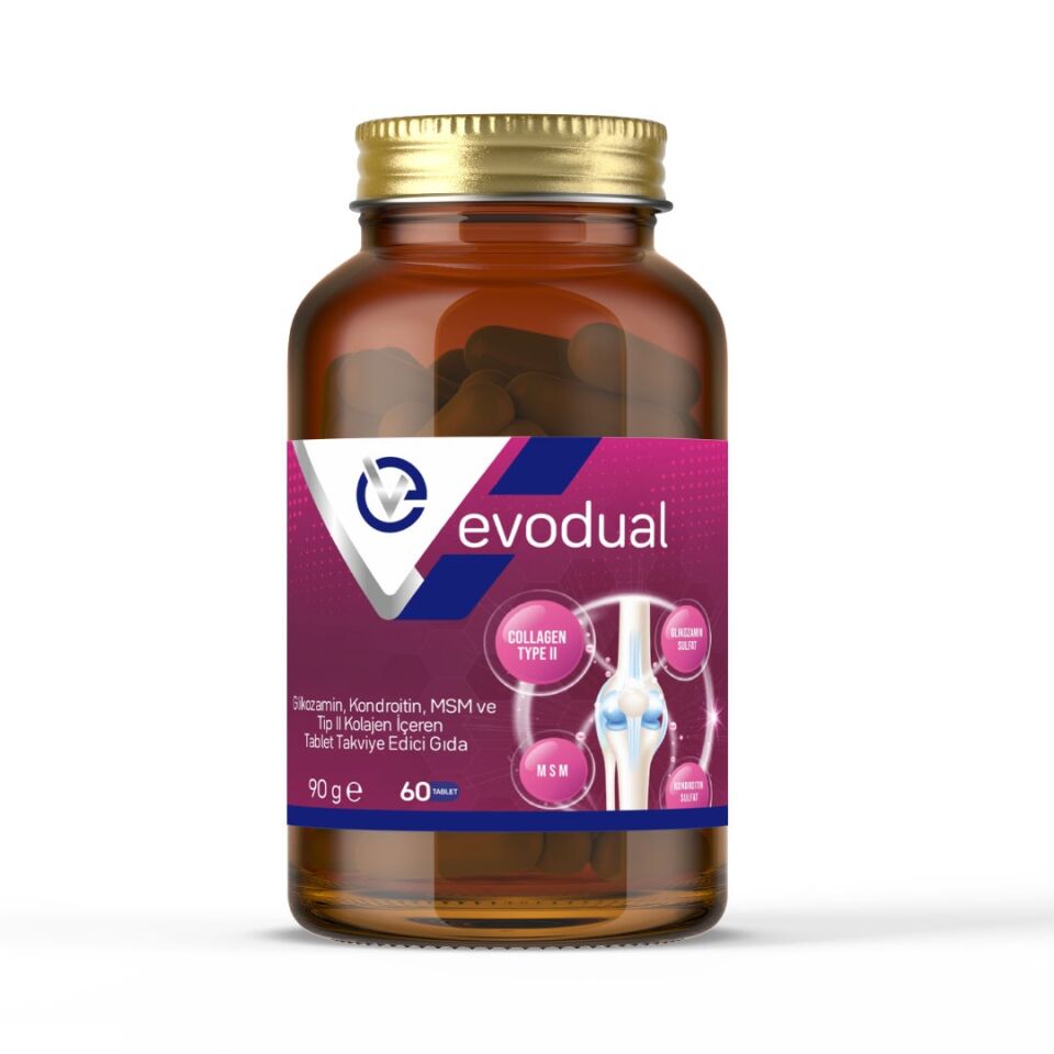 EVODUAL (Glikozamin, Kondroitin, MSM ve Tip II Kolajen İçeren Tablet Takviye Edici Gıda) 60 Tablet