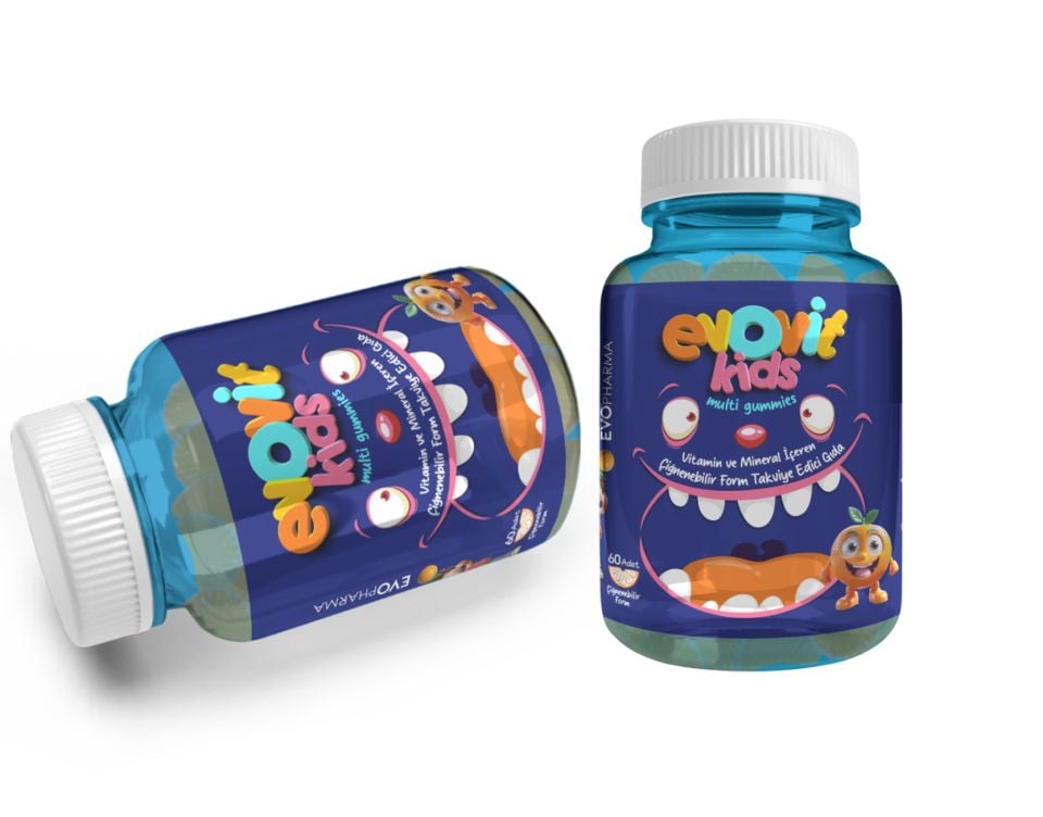 EVOVİT KIDS MULTI GUMMIES Vitamin ve Mineral İçeren Çiğnenebilir Form Takviye Edici Gıda