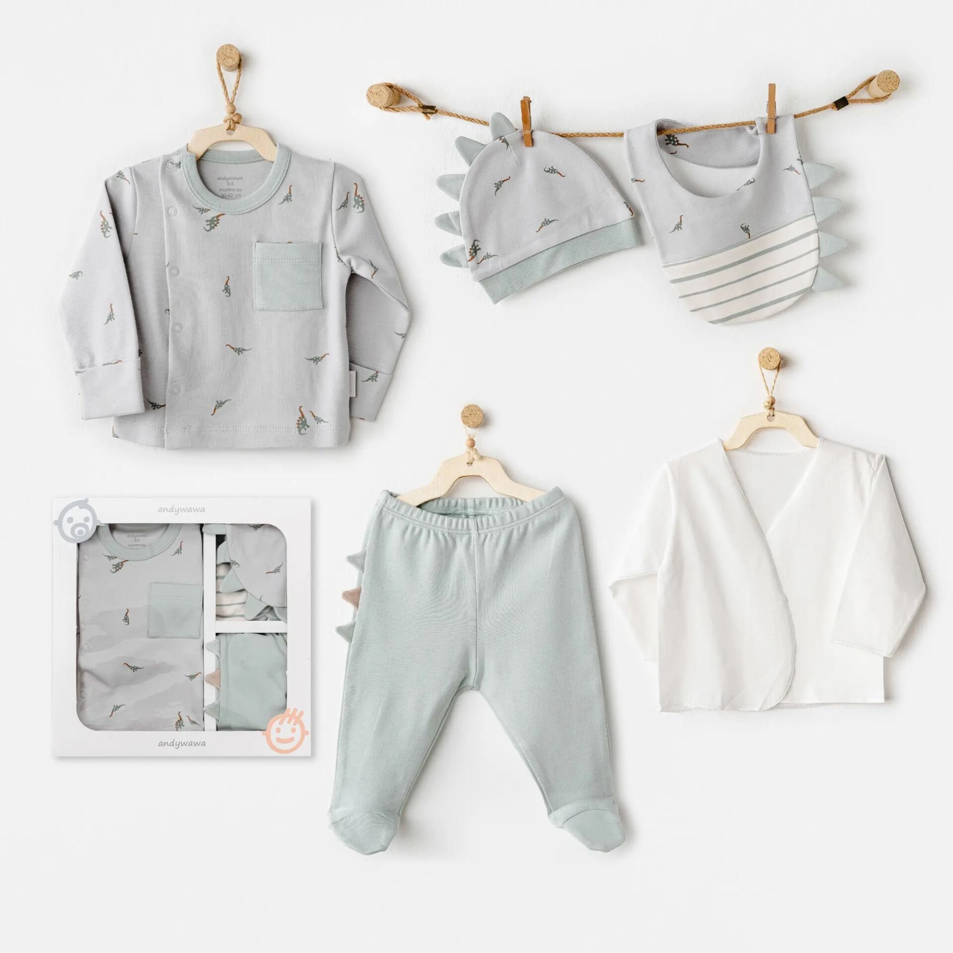 Andywawa AC26000 Mummy S Snuggle Saurus 5'li Hastane Çıkışı Green