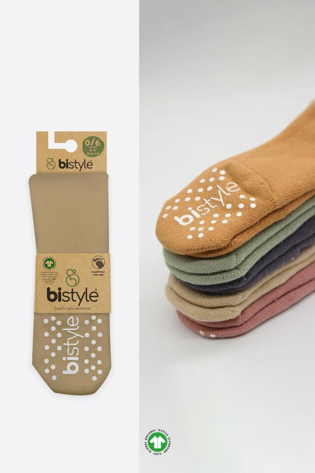 Bistyle Tekli Kaymaz Mix Havlu Külotlu Çorap 50501 Bej