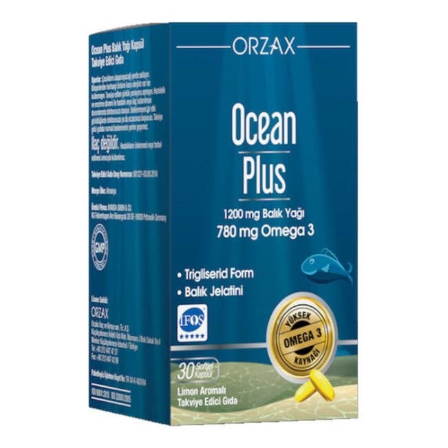 Orzax Ocean Plus 1200 mg 30 Kapsül Balık Yağı