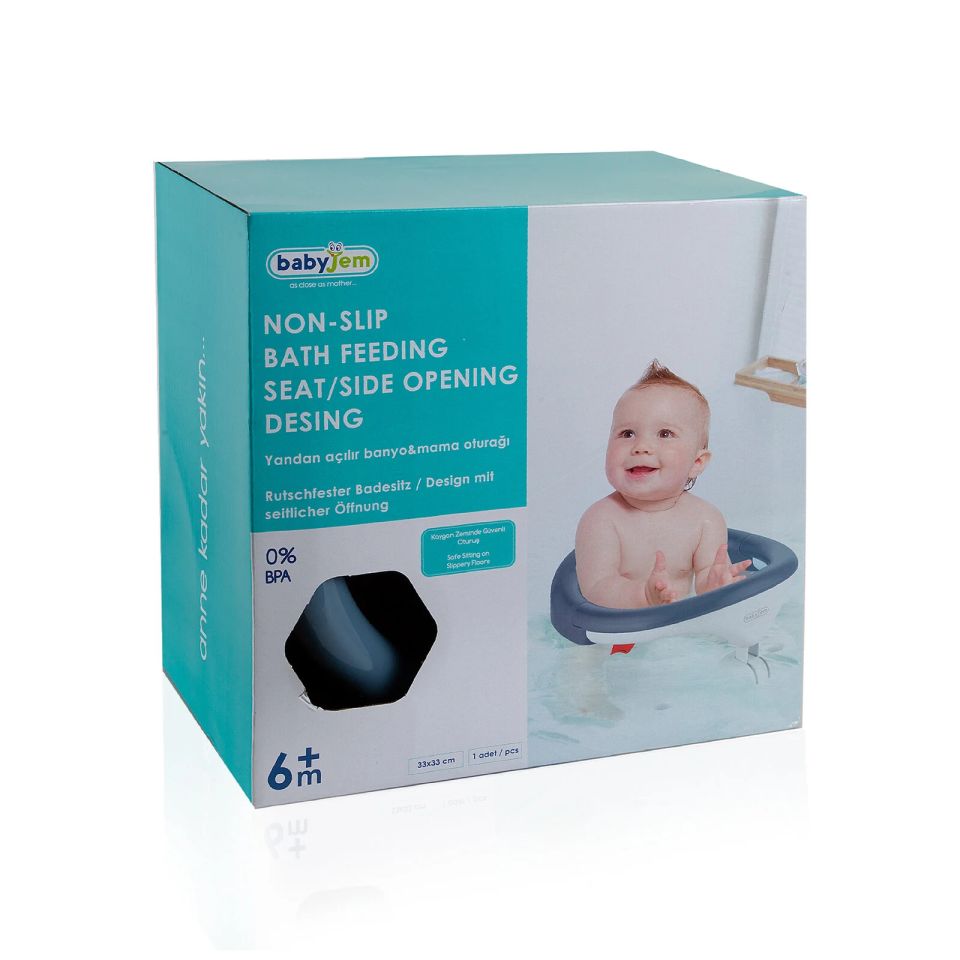 BabyJem Yandan Açılır Banyo & Mama Oturağı İndigo