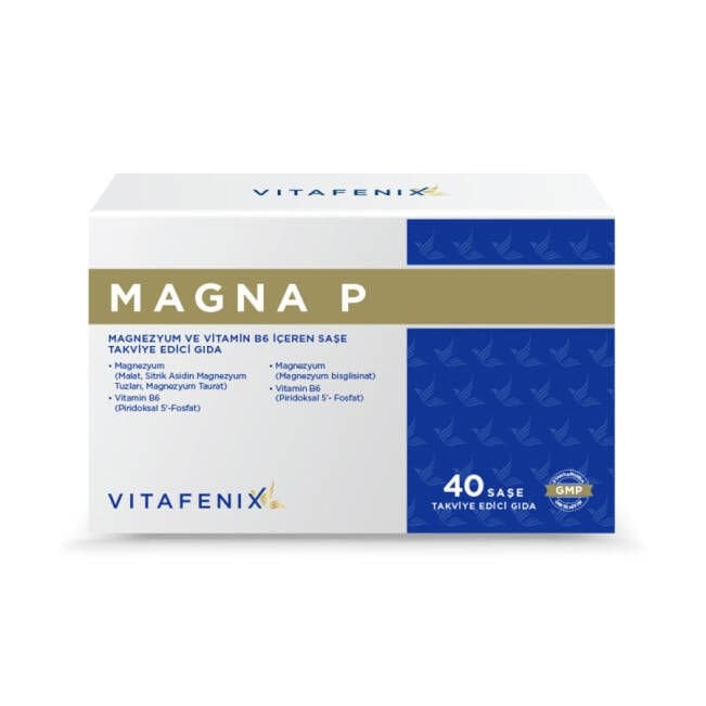 Vitafenix Magna P Magnezyum Ve Vitamin B6 Içeren Takviye Edici Vegan Gıda 40 Saşe