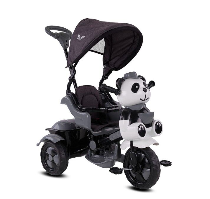 Babyhope 127A Little Panda 3 Tekerli Kontrollü Bisiklet (Pedli) Gri