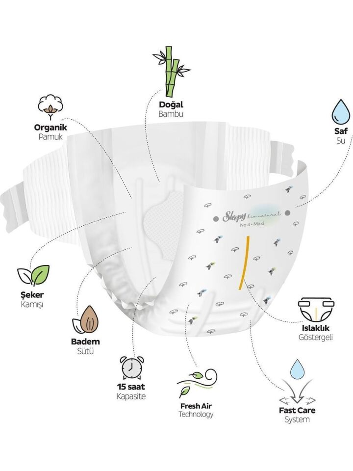 Sleepy Bio Natural Bebek Bezi Gross Paket 7 Beden 20-30 Kg 100 Adet