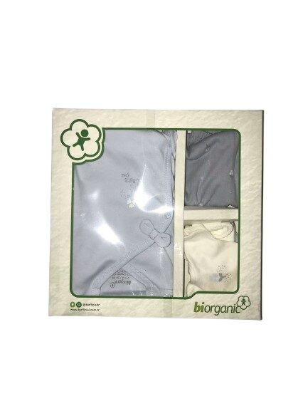 Bibaby Biorganic Love Floral 5'Li Hastane Çıkış Seti 62360 Ekru Lila