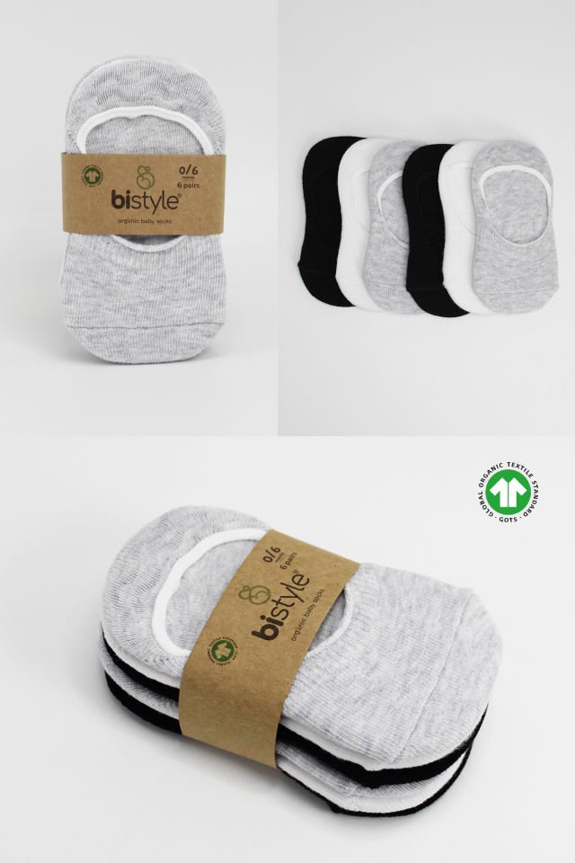 Bistyle 6lı Silikonlu Babet Soket Çorap BS6200 Gri