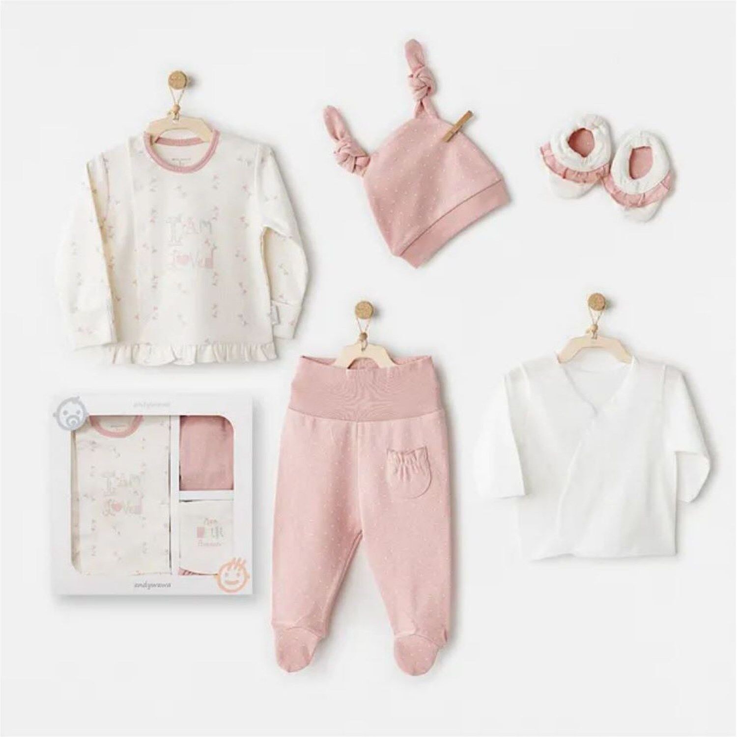 Andywawa AC26080 Mon Petit Amour 5'li Hastane Çıkışı Ekru