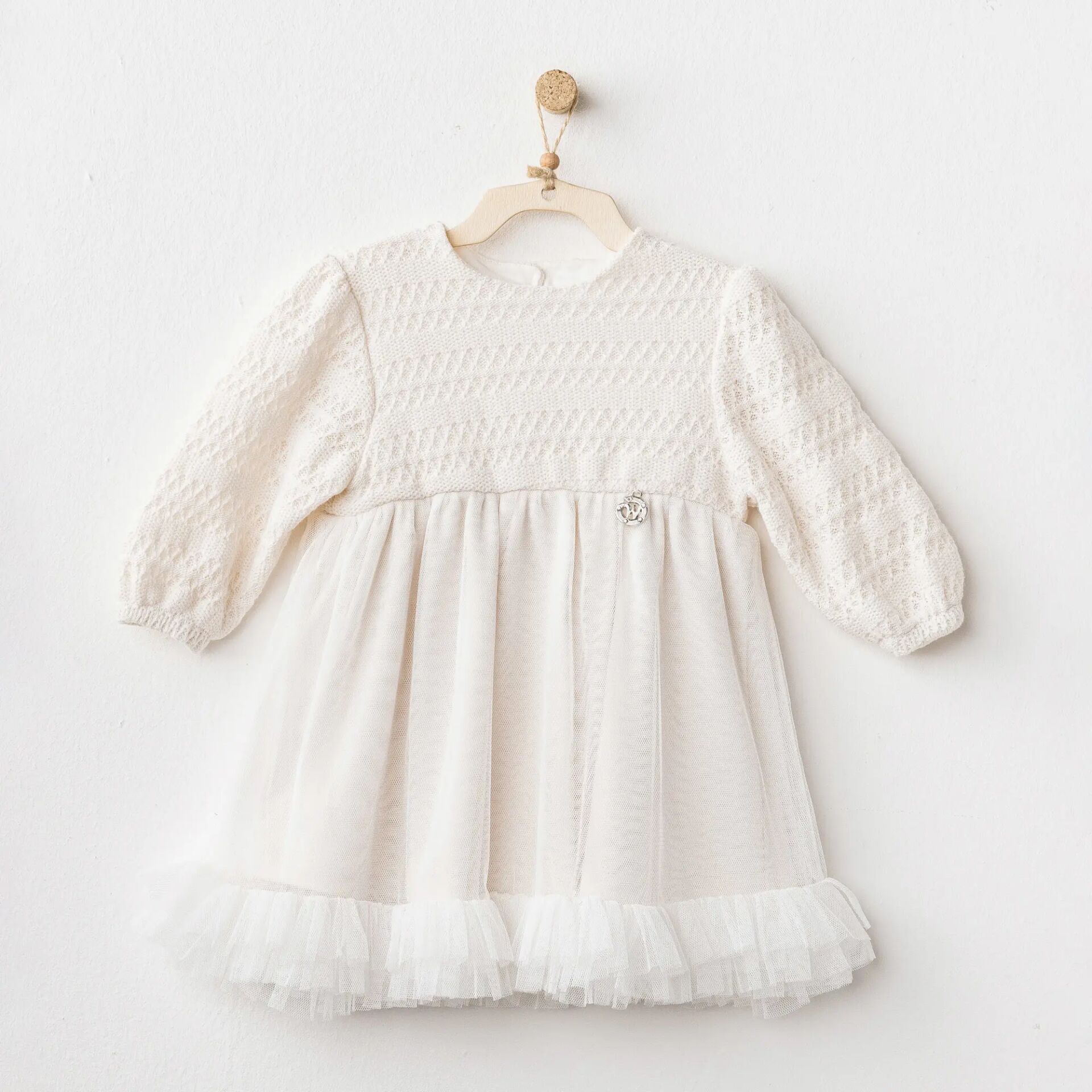 Andywawa AC26136 Wawa Exclusive Elbise Ekru