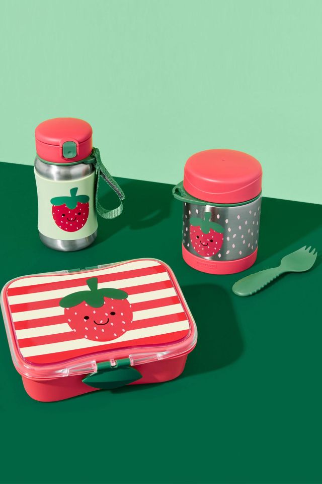 Skip Hop Zoo Pipetli Paslanmaz Çelik Suluk 350 ml Çilek