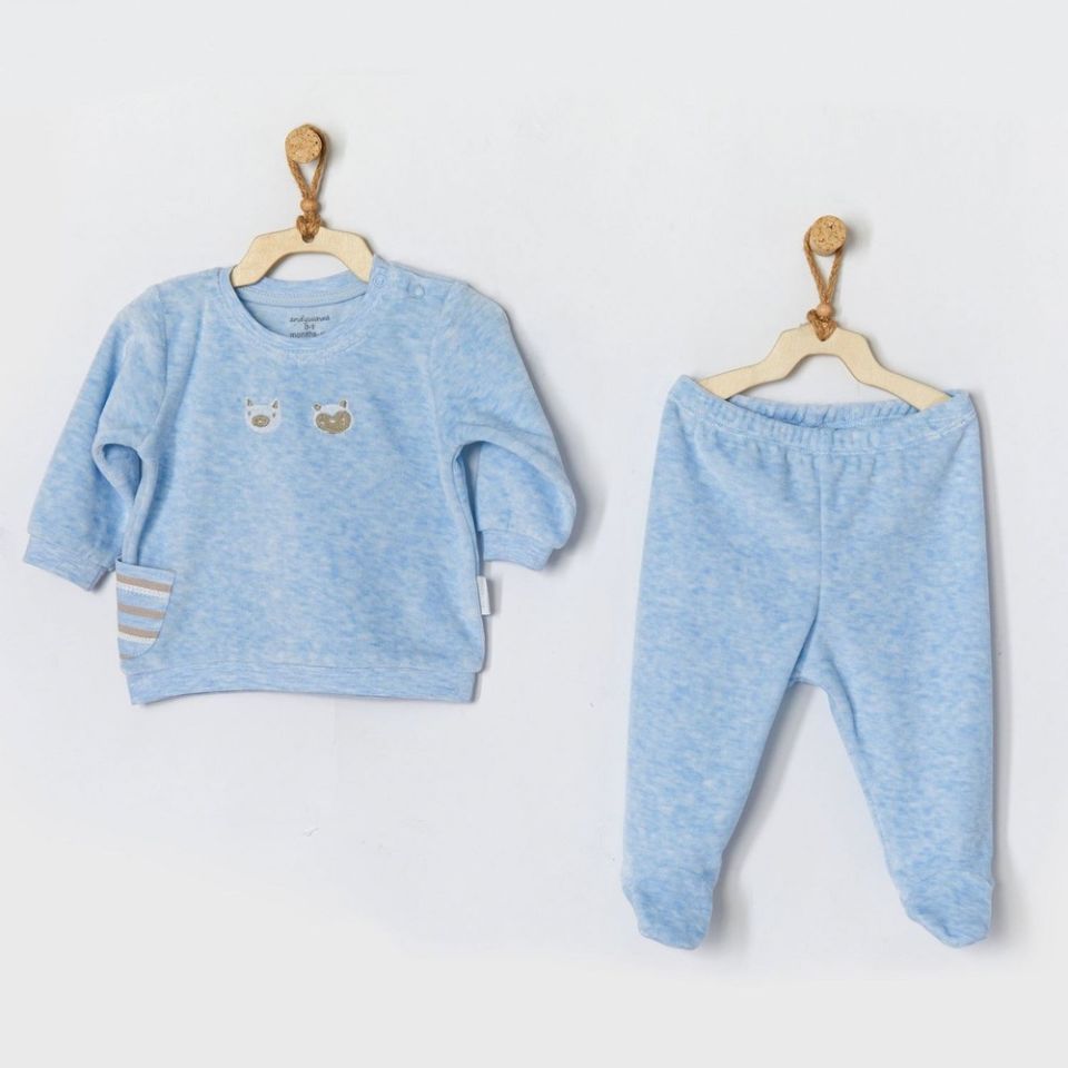 Andywawa AC22316RP Tiny Bear & Friends Kadife 2Li Takım Blue