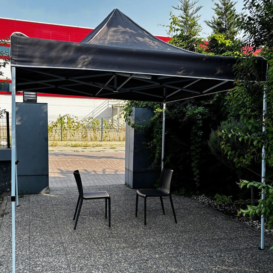 Evedost 3x3 Pratik Katlanır Akordiyon Çardak | Taşınabilir Piknik, Bahçe, Etkinlik ve Organizasyon Çadırı Füme