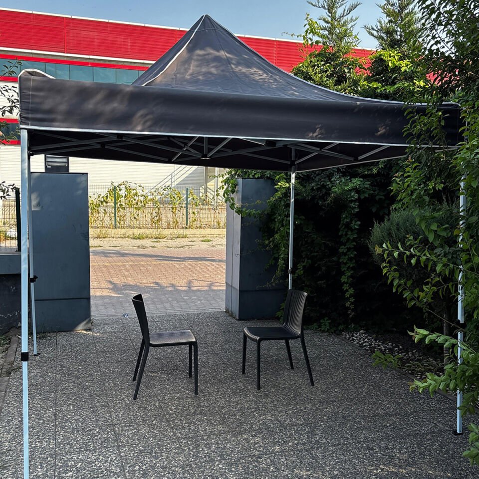 Evedost 3x3 Pratik Katlanır Akordiyon Çardak | Taşınabilir Piknik, Bahçe, Etkinlik ve Organizasyon Çadırı Füme