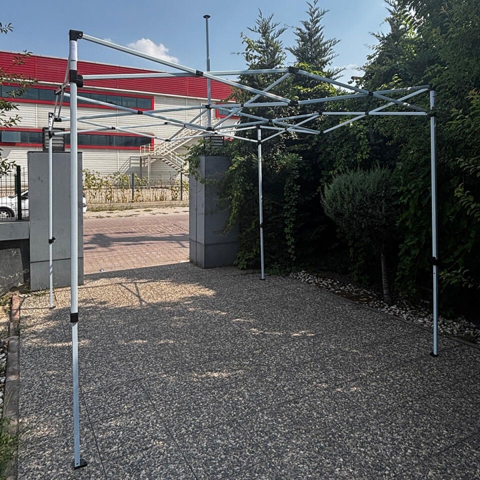 Evedost 3x3 Pratik Katlanır Akordiyon Çardak | Taşınabilir Piknik, Bahçe, Etkinlik ve Organizasyon Çadırı Kırmızı