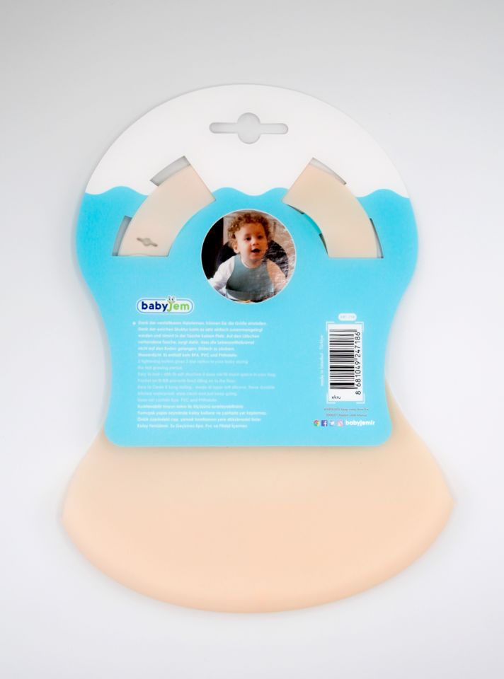 BabyJem Mini Silikon Önlük 718 Ekru