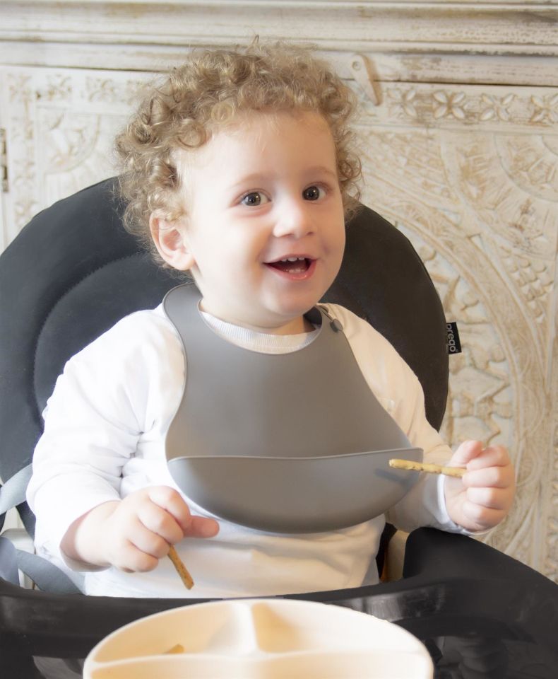 BabyJem Mini Silikon Önlük 718 Gri