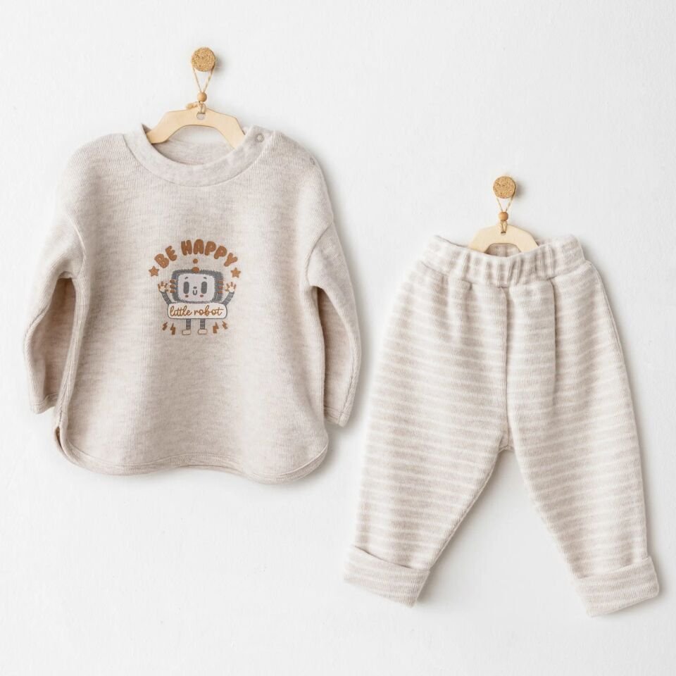 Andywawa AC26212 Casual 2'li Takım Beige