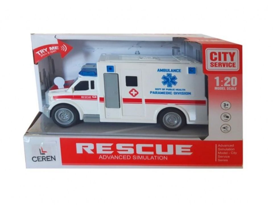 Ctoys Işıklı ve Sesli Sürtmeli Ambulans